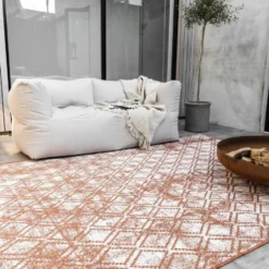 Eva Interior Buitenkleed Rond Frost - Roest - dubbelzijdig 200cm
