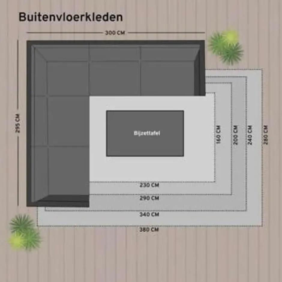 Eva Interior Buiten vloerkleed - Leaf - Groen - 160x230 cm