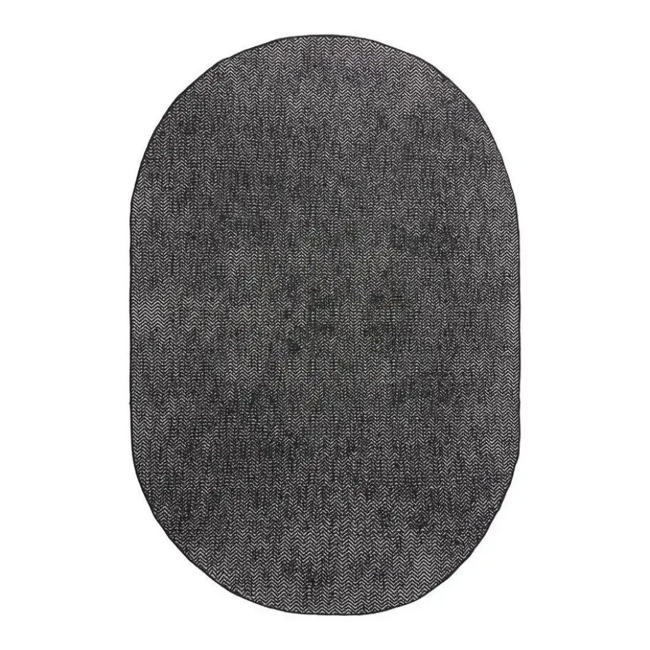 EVA Interior ovaal buitenkleed Dahl zwart - 230 x 160 cm