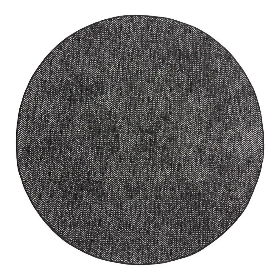 EVA Interior rond buitenkleed Dahl zwart - 200 x 200 cm
