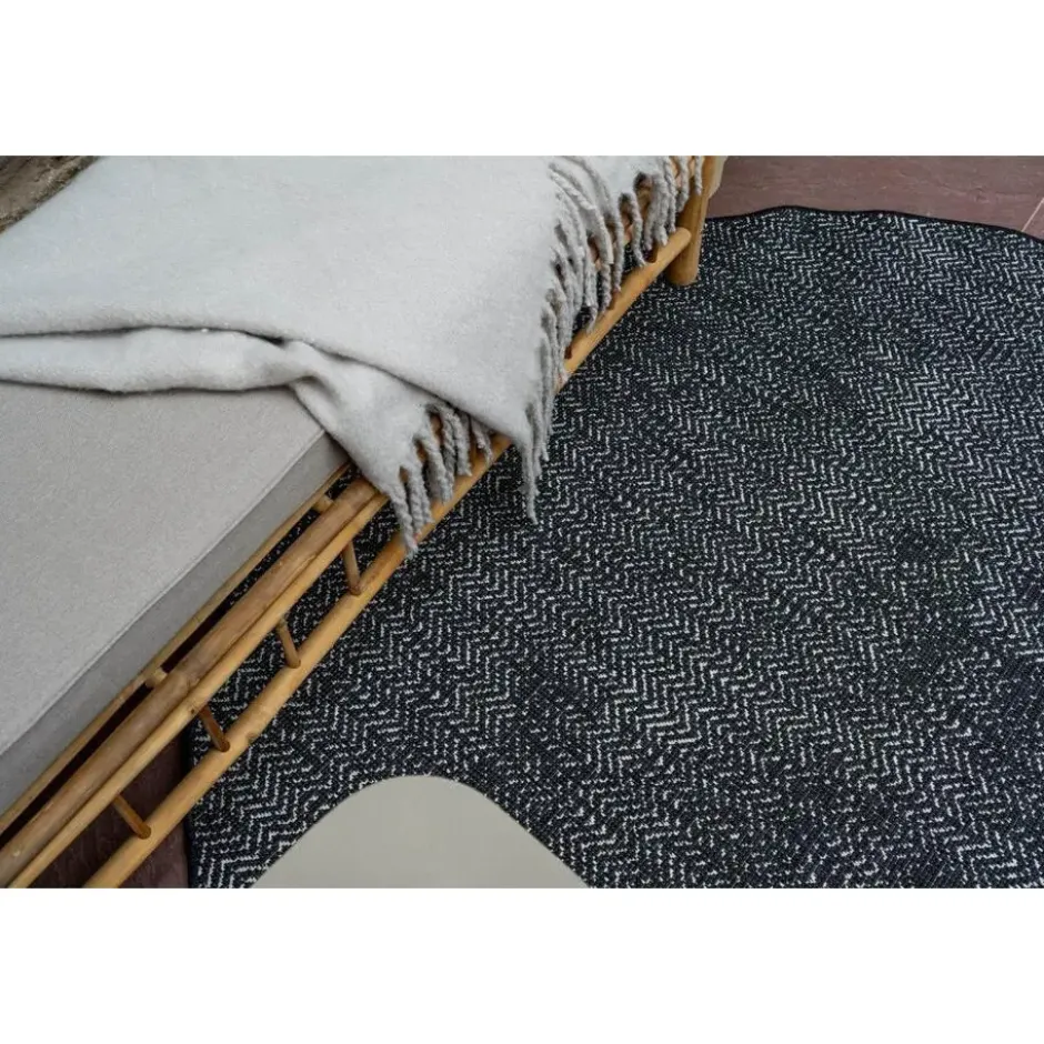 EVA Interior rond buitenkleed Dahl zwart - 200 x 200 cm