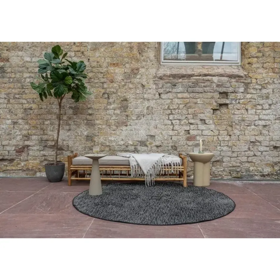 EVA Interior rond buitenkleed Dahl zwart - 200 x 200 cm