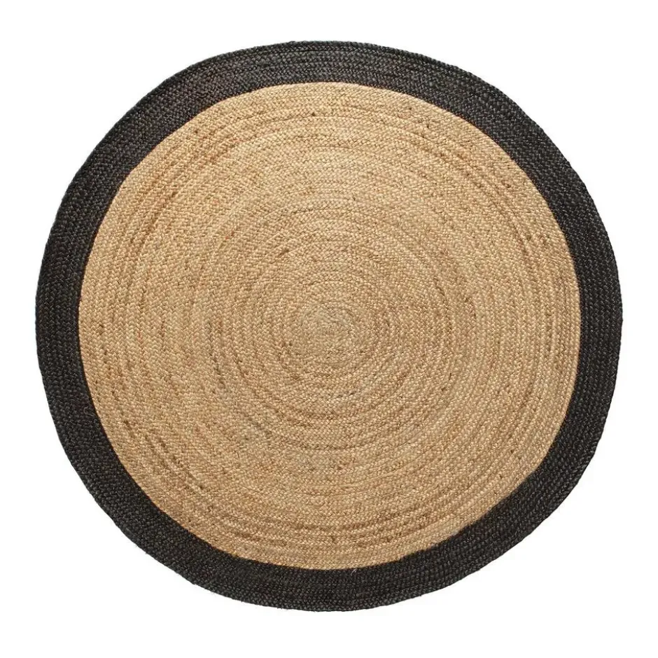 EVA Interior Vloerkleed Jute Rond - Naturel/Antraciet - 200 Ø
