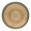 EVA Interior Vloerkleed Jute Rond - Naturel/Groen - 180 Ø
