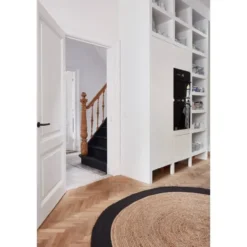 EVA Interior Vloerkleed Jute Rond - Naturel/Antraciet - 160 Ø