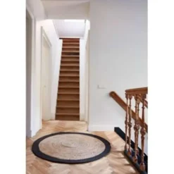 EVA Interior Vloerkleed Jute Rond - Naturel/Antraciet - 120 Ø