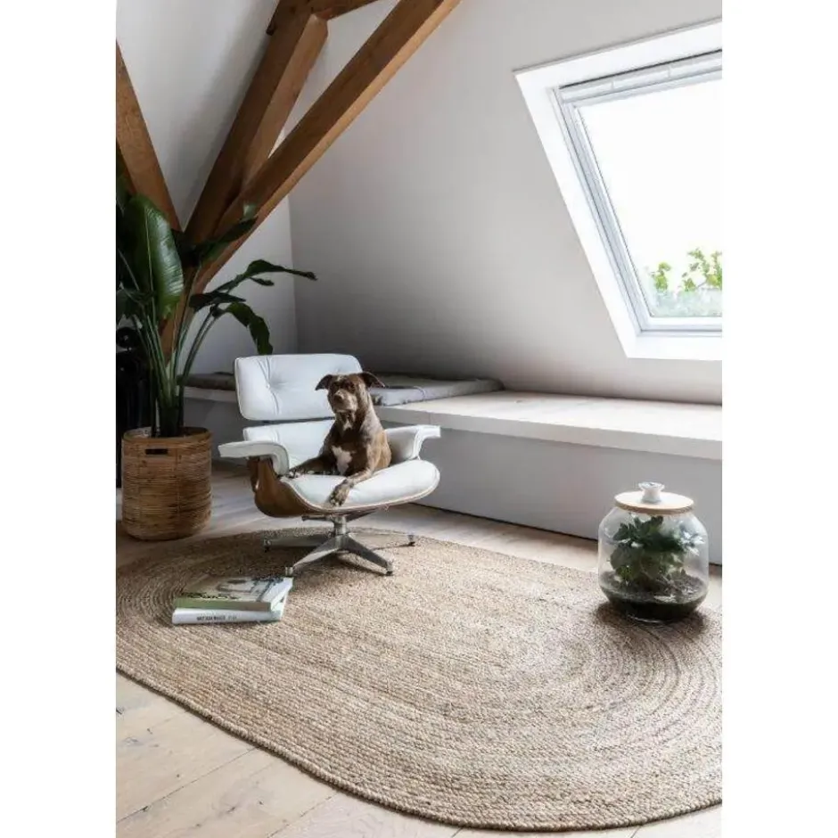 EVA Interior vloerkleed ovaal jute - naturel - 240 x 150 cm