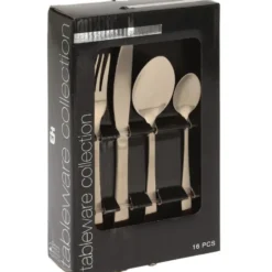 Excellent Houseware Bestekset - 16-delig - goud - RVS