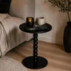 Excellent houseware bijzettafel liva - zwart - H40 x D35 cm