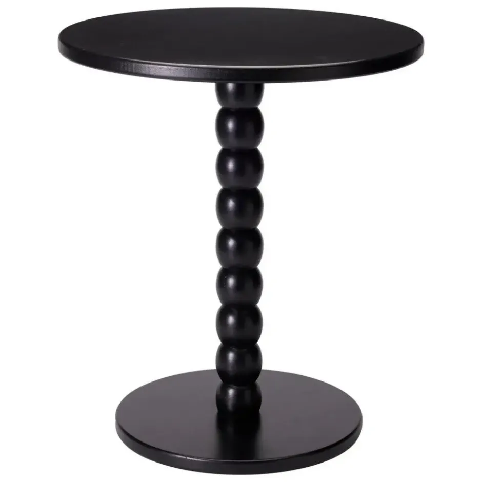 Excellent houseware bijzettafel liva - zwart - H40 x D35 cm