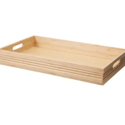 Excellent Houseware dienblad - bamboe - 50 x 30 x 6 cm - naturel