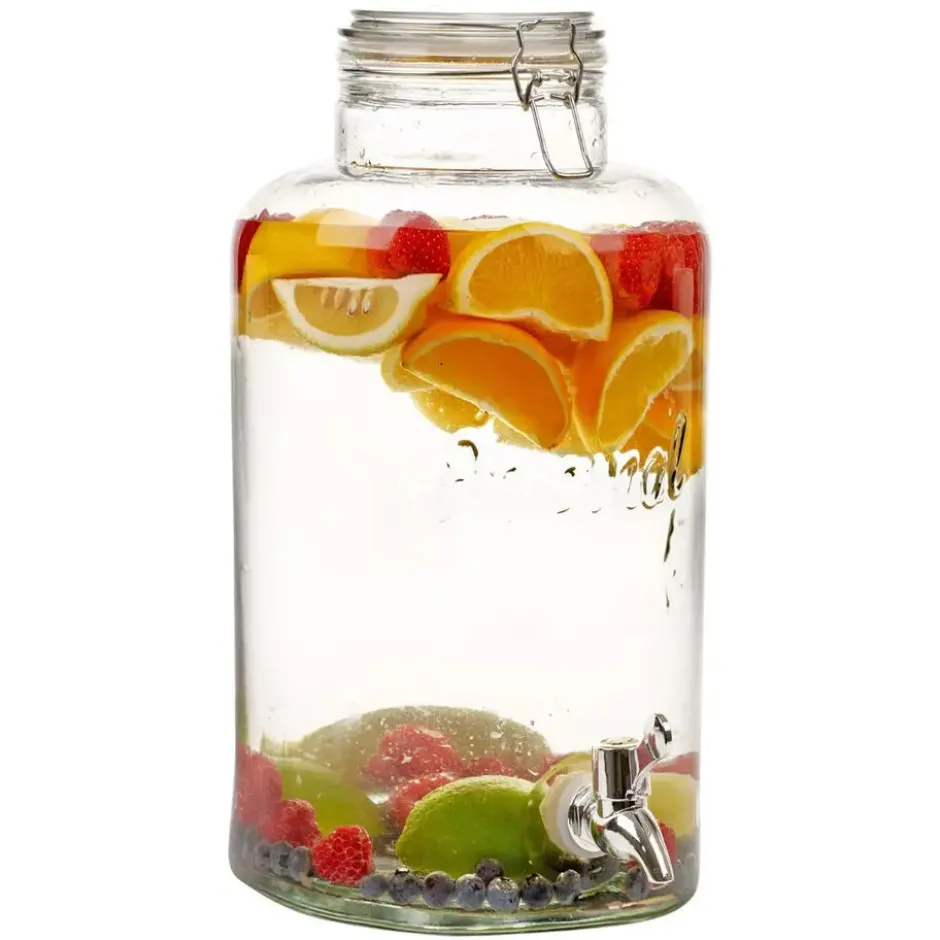 Excellent Houseware Drank dispenser/limonadetap - glas - 8 Liter