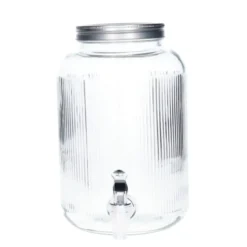 Excellent Houseware Drankdispenser/limonadetap met tapkraan - 4 L - glas
