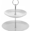 Excellent Houseware Etagere - porselein - 2-laags - met handvat