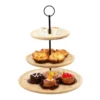 Excellent Houseware Etagere bamboe hout - 3-laags - D28 x H40 cm