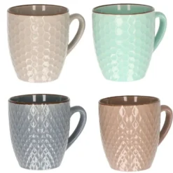 Excellent Houseware Koffiekopjes - 4x - multi-kleur -200 ml