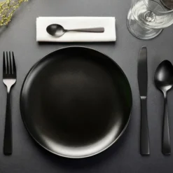 Excellent Houseware tafel bestek - 16x delig - mat zwart - rvs