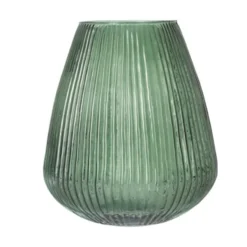 Excellent Houseware Vaas - glas - groen - 25 x 37 cm