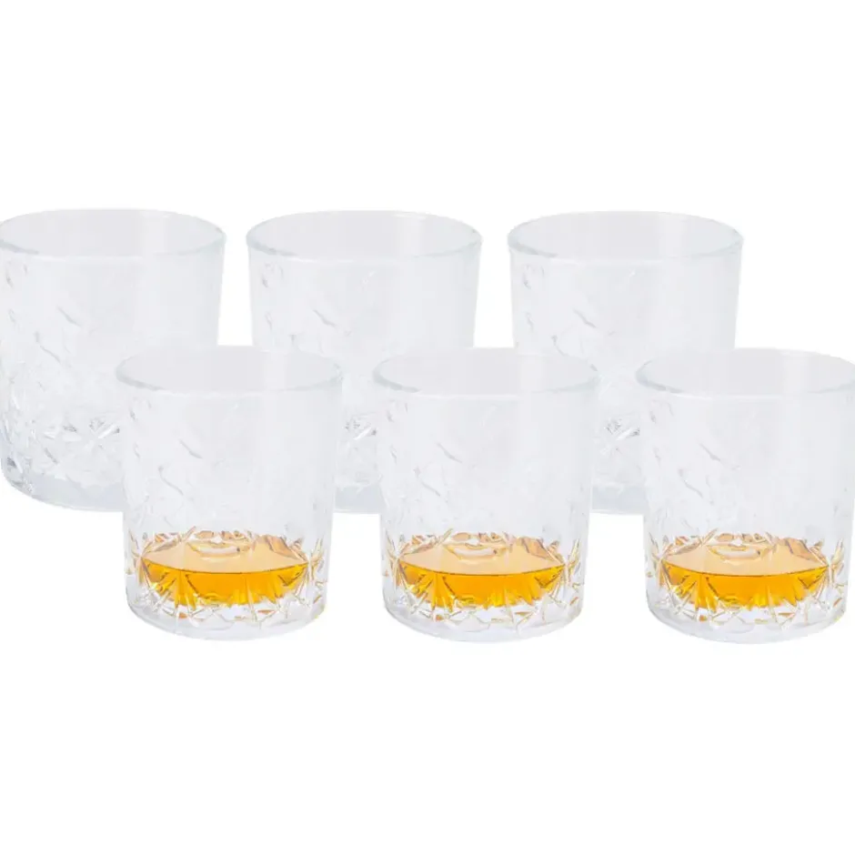 Excellent Houseware Whiskey glas Palm Springs - 6x - 340 ml