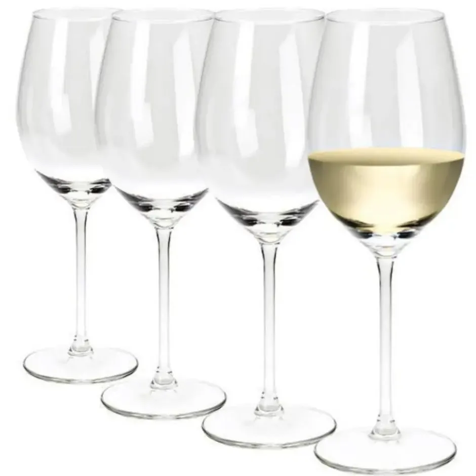 Excellent Houseware Wijnglazen - 4x stuks - glas - 410 ml