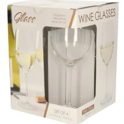 Excellent Houseware Wijnglazen - 4x stuks - glas - 410 ml