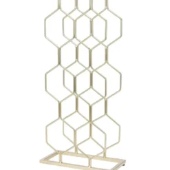 Excellent Houseware Wijnrek - metaal - goud - 8 flessen - 23 x 48 cm
