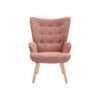 Fauteuil met rechte rugleuning VATELY - 1 plaats - Roze Stof