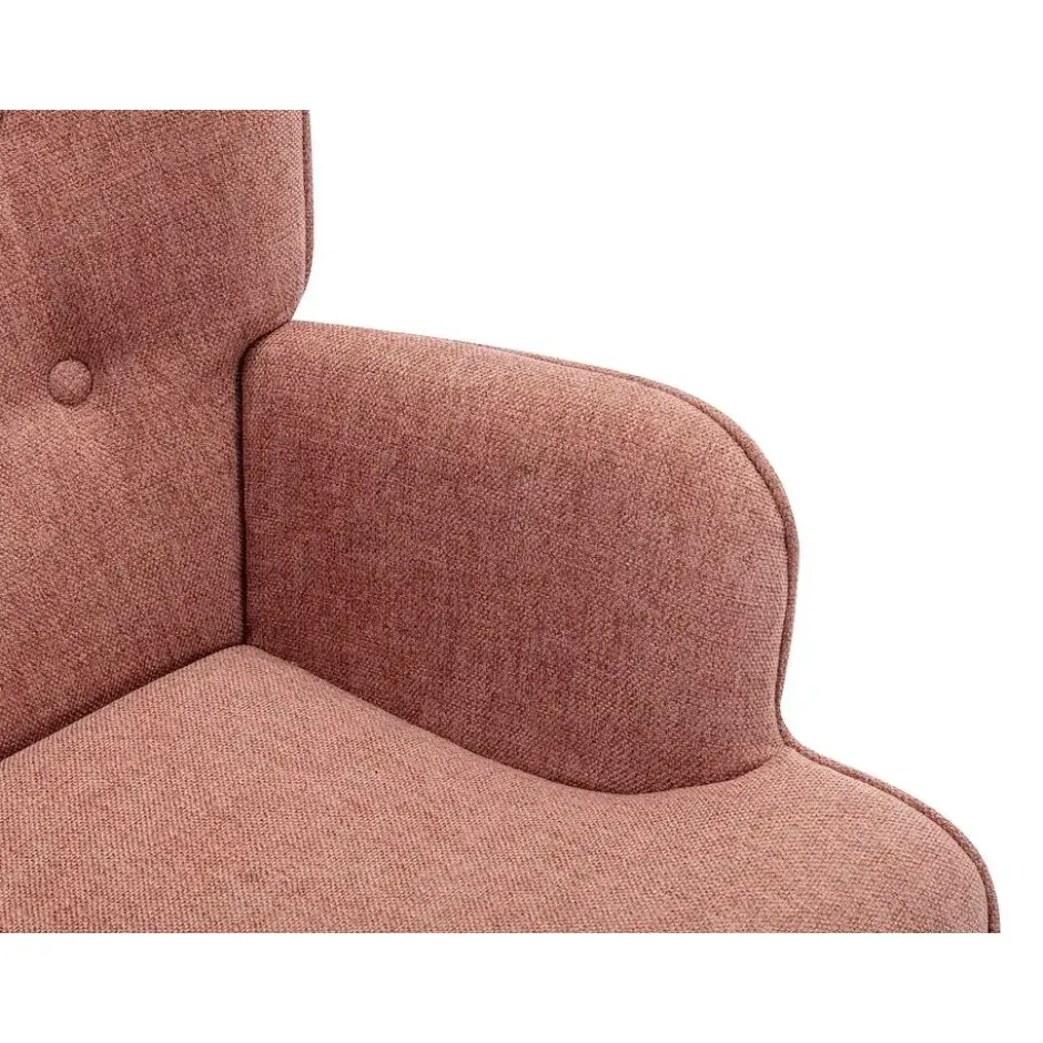 Fauteuil met rechte rugleuning VATELY - 1 plaats - Roze Stof