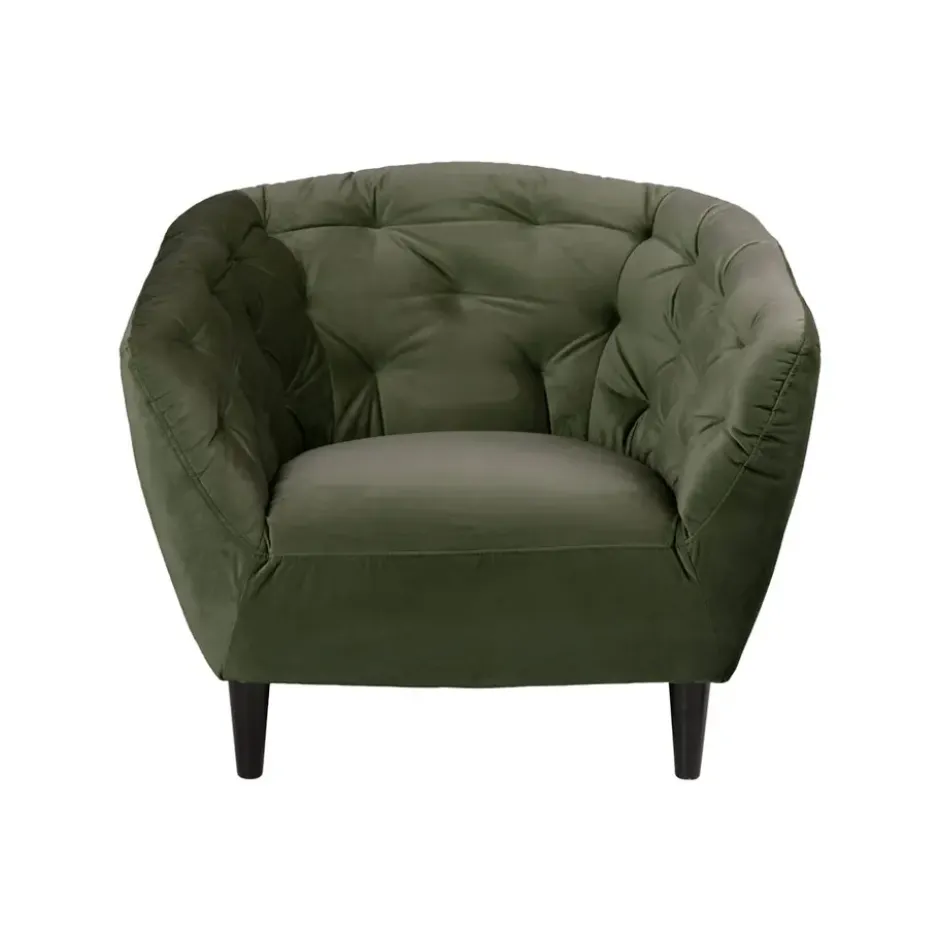 Fauteuil Thyrza - fluweel - groen