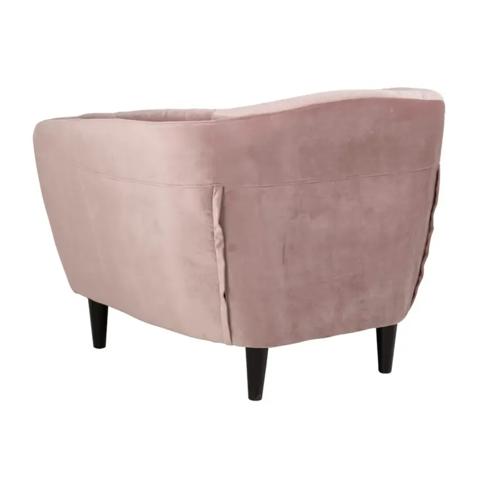 Fauteuil Thyrza - fluweel - oudroze