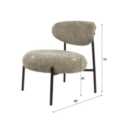 Fauteuil Zand Stof - Zithoogte 41cm - Round