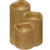 Feeric lights LED stompkaarsen - 3x - goud - glitter