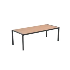 Felini tafel- 220x93 cm - carbon black - light teaklook
