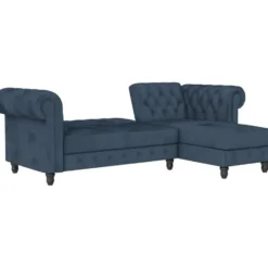 Felix - 3-zits slaapbank in blauw fluweel
