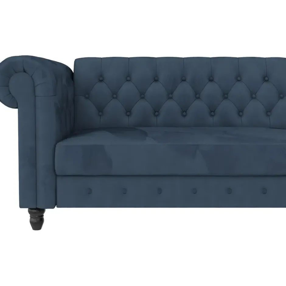 Felix - 3-zits slaapbank in blauw fluweel