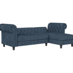 Felix - 3-zits slaapbank in blauw fluweel