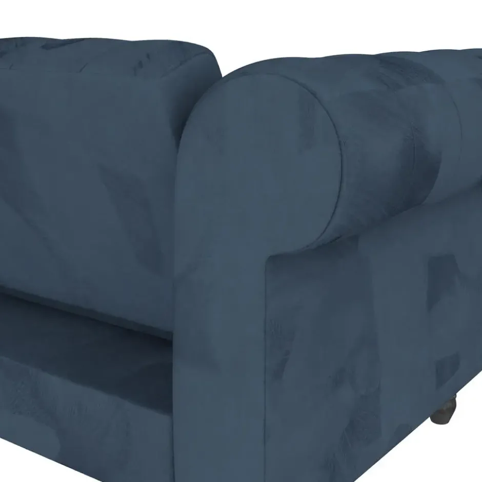 Felix - 3-zits slaapbank in blauw fluweel