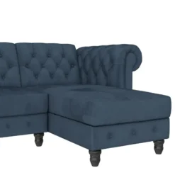 Felix - 3-zits slaapbank in blauw fluweel