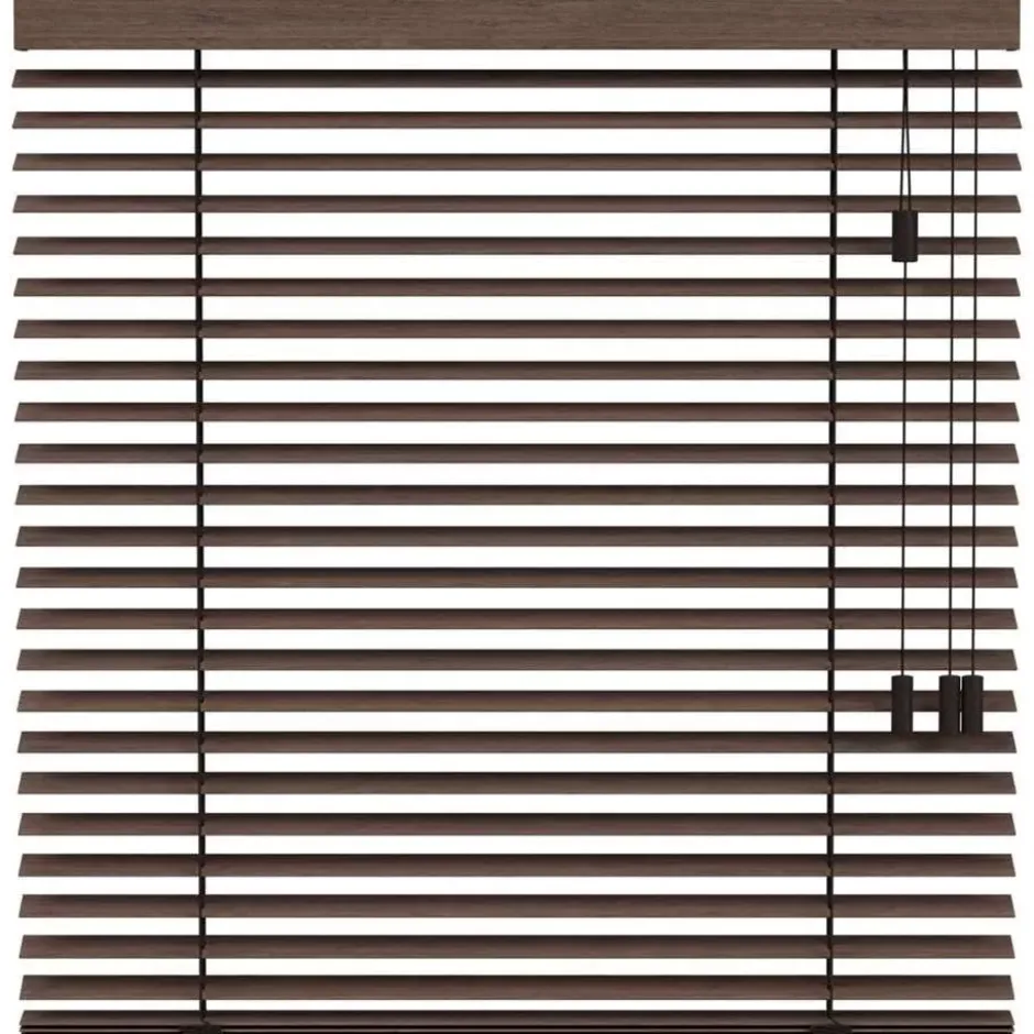 Fenstr houten jaloezie Oslo 50mm - donker bruin (30402)