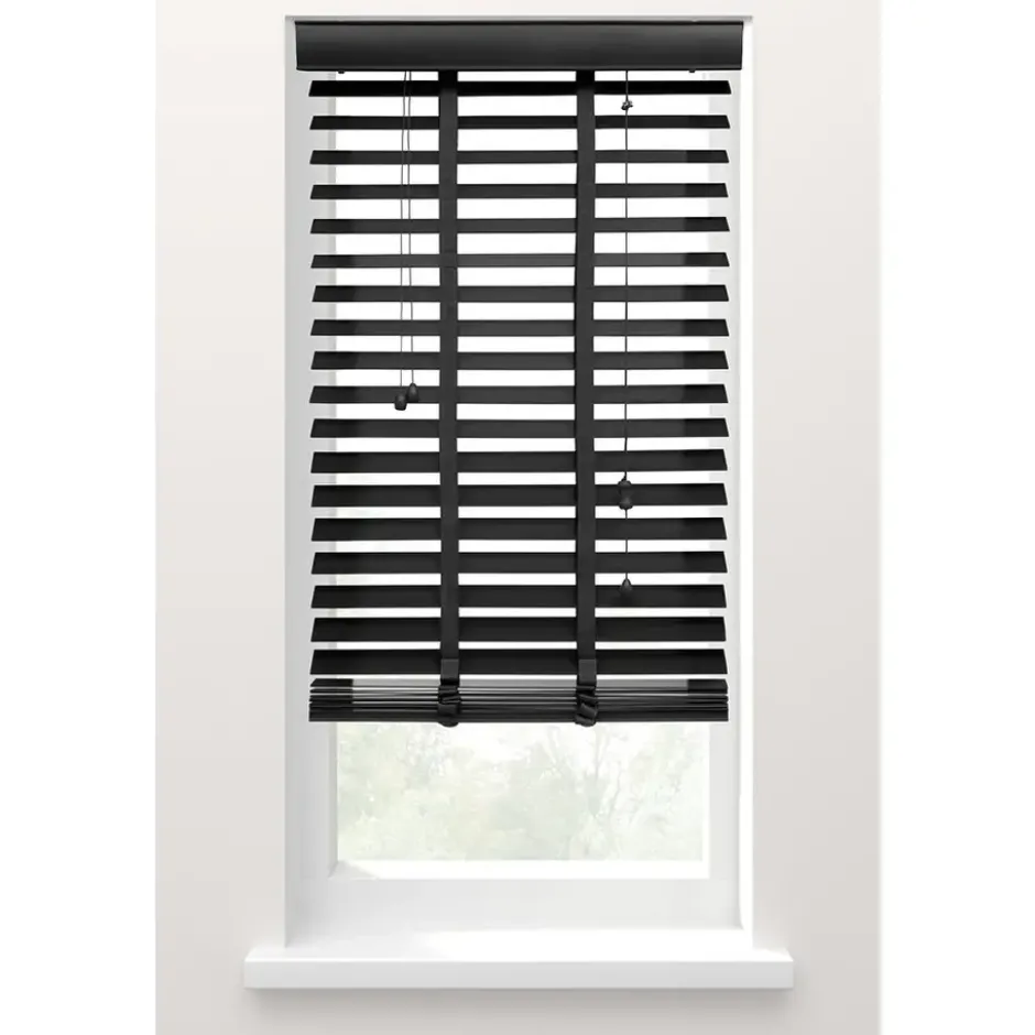 Fenstr jaloezie hout 50 mm zwart - 80x220 cm