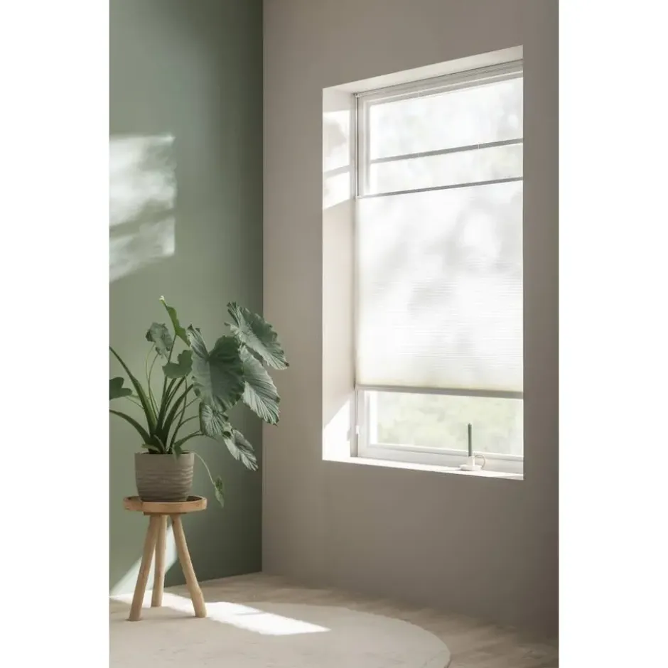 Fenstr plisségordijn Boston dubbel 25mm lichtdoorlatend - off-white (10716)