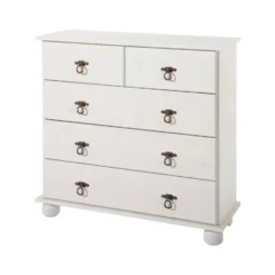 Finca - Commode met 3+2 deuren in wit gelakt grenen