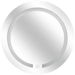 5Five Badkamer wandspiegel LED - batterij - zilver - D45 cm