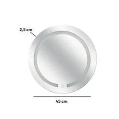 5Five Badkamer wandspiegel LED - batterij - zilver - D45 cm