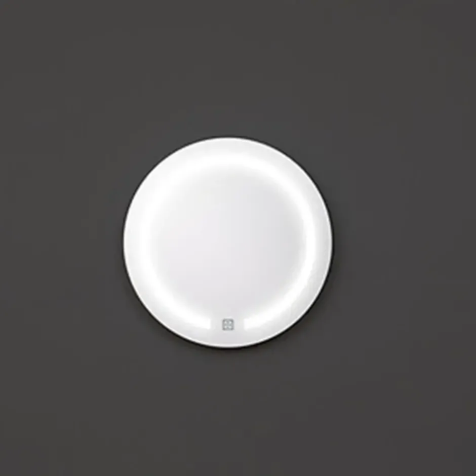 5Five Badkamer wandspiegel LED - batterij - zilver - D45 cm