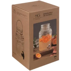 5Five Drank/water/sap dispenser Marbella - 3.8 Liter - deco glas