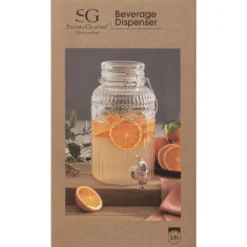 5Five Drank/water/sap dispenser Marbella - 3.8 Liter - deco glas