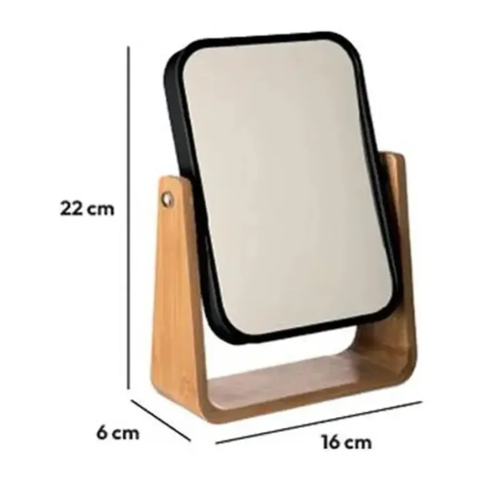 5Five Dubbele make-up spiegel - op voet - 16 x 6 x 22 cm - zwart