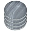 5Five Glazen onderzetters - 4x stuks - rond - Marmer - 10 cm