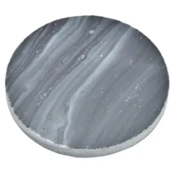 5Five Glazen onderzetters - 4x stuks - rond - Marmer - 10 cm